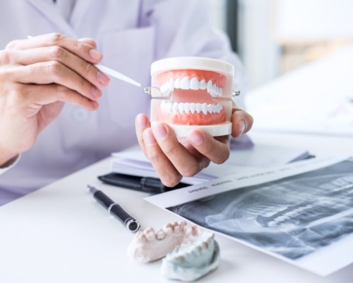 Dentist explaining dental treatment plan and flexible payment options